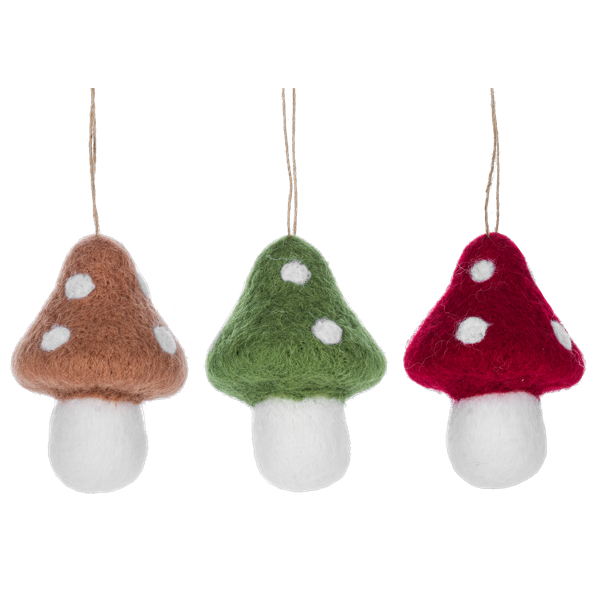 Whimsical Felt Mushroom Ornaments