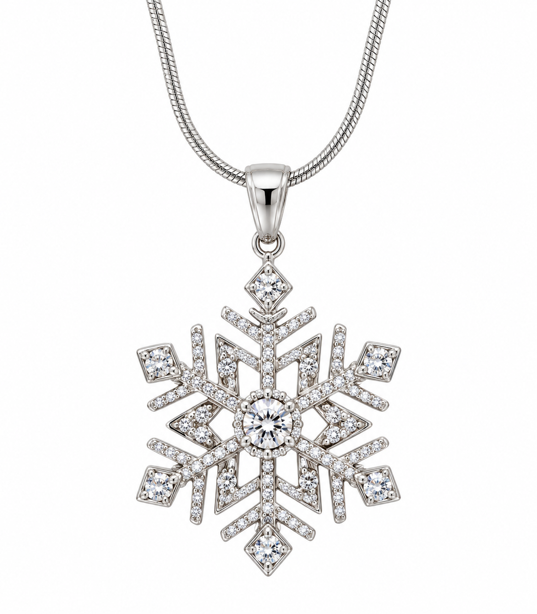 Antique Silver Snowflake Necklace