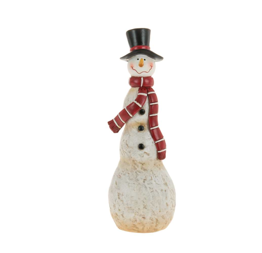 Slim Smiling Black Hat Snowman