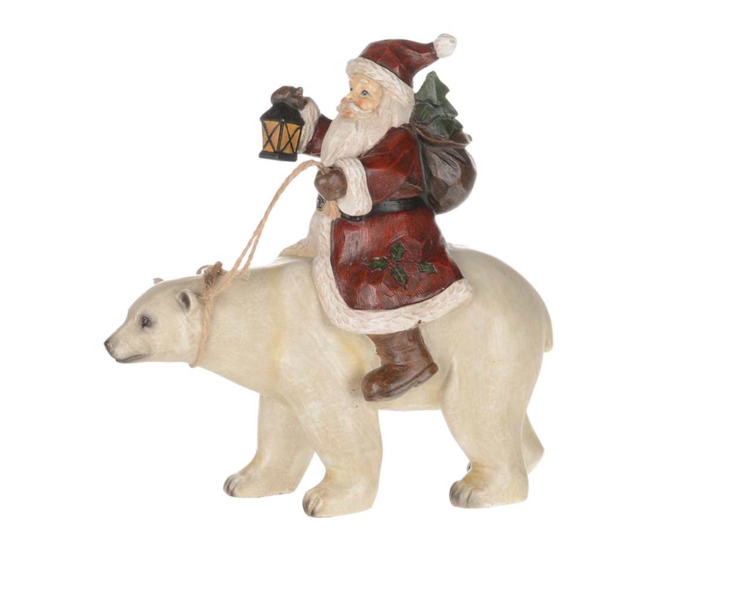 Vintage Santa On Polar Bear