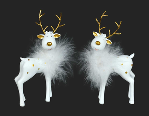 Whimsical White & Gold Deer
