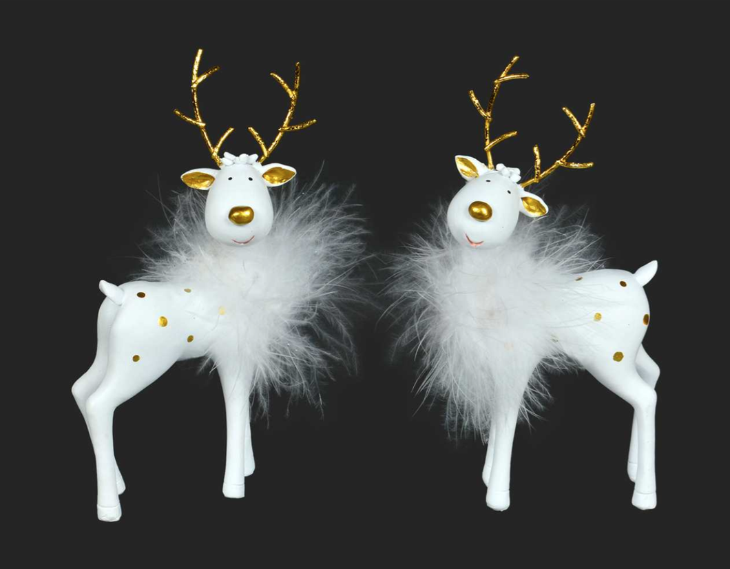 Whimsical White & Gold Deer