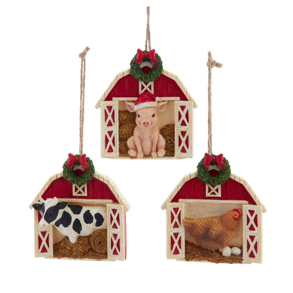Farm Animal In Barn Ornament