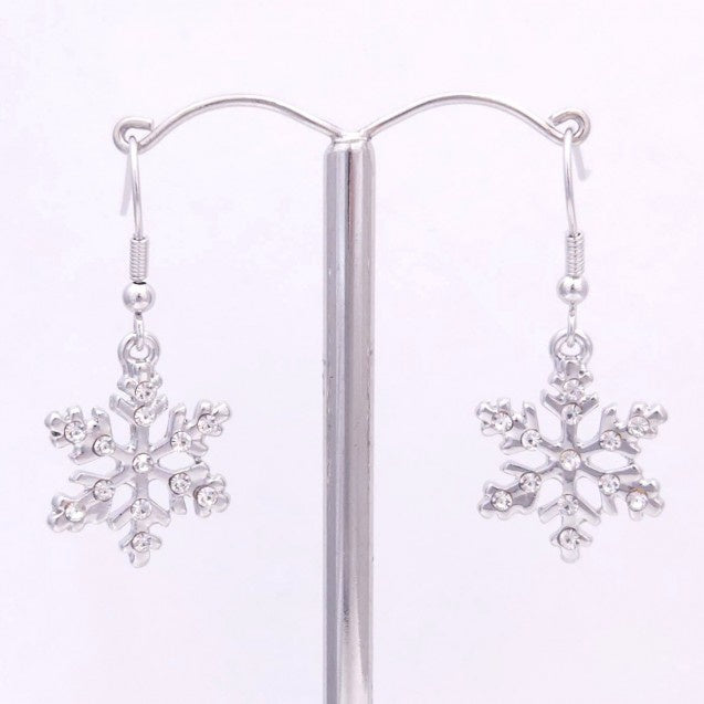 Delicate Snowflake Drop Earrings
