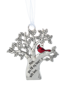 Mom Silver Tree Ornament