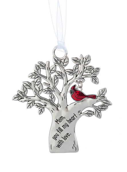 Mom Silver Tree Ornament