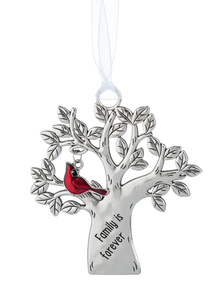 Family is Forever Silver Tree Ornament
