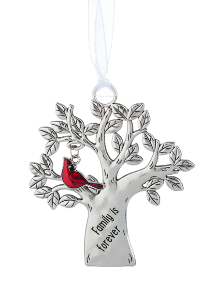 Family is Forever Silver Tree Ornament