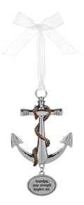 Grandpa Silver Anchor Ornament