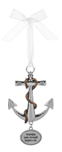 Grandpa Silver Anchor Ornament