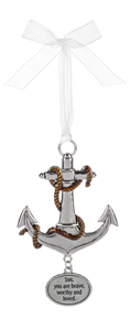 Son Silver Anchor Ornament