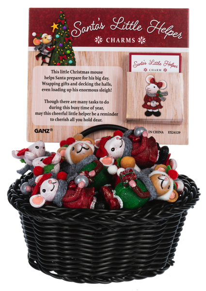 Santa's Little Helper Mouse Charm