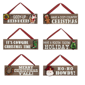 Country Christmas Sign Ornament
