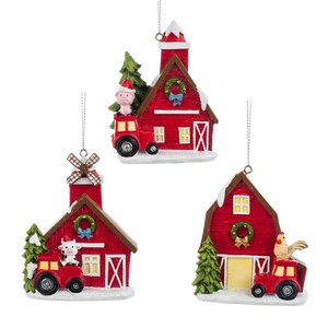 Festive Farm Barn Ornament