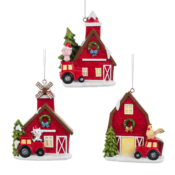 Festive Farm Barn Ornament