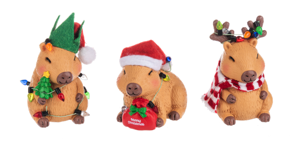 Festive Capybara Figure