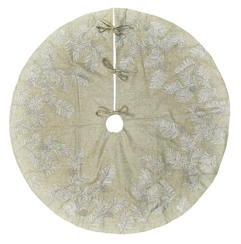 Lovely Silver Pinecone Tree Skirt