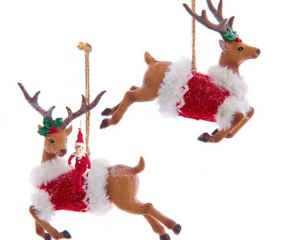 Red Sweater Deer Ornament