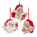 Vintage Santa & Candycane Ornament