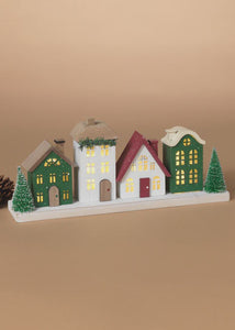 Lit Wooden Village