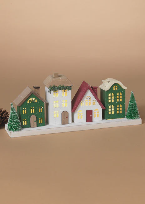 Lit Wooden Village