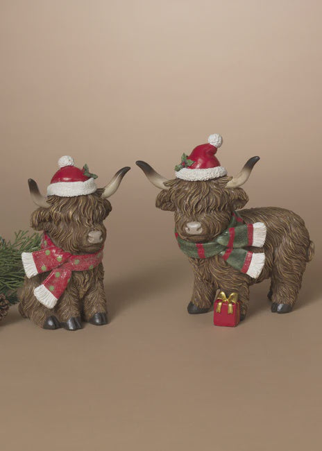 Santa Hat Highland Cow