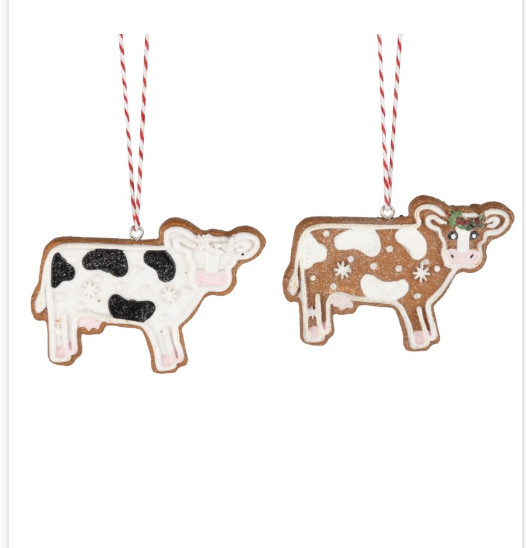 Gingerbread-Inspired Cow Ornament