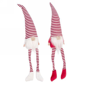 Red & White Striped Plush Gnome