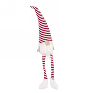 Red & White Striped Plush Gnome