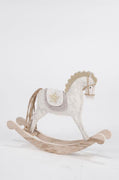 White & Gold Felt Rocking Horse