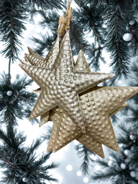Hammered Silver Star Ornament