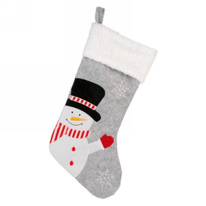 Grey Fun Snowman Stocking