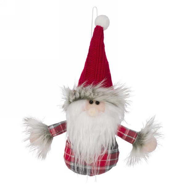 Cute Plaid Plush Character Ornament