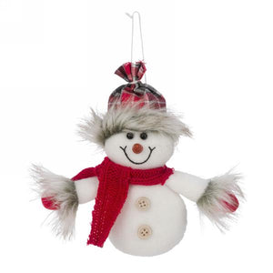 Cute Plaid Plush Character Ornament