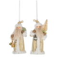 Vintage Cream Santa Ornament