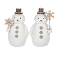Carved Wood Look Snowman Figure