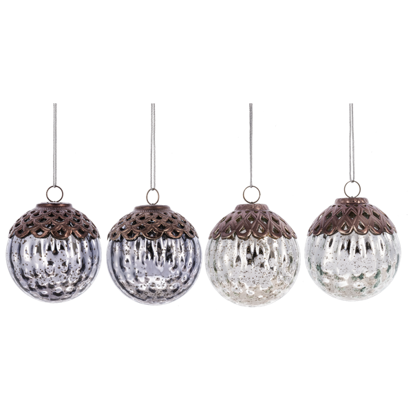 Faceted Glass Ball Ornament