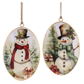 Vintage Snowman Disc Ornament