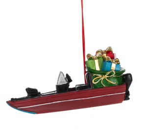 Christmas Motorboat Ornament
