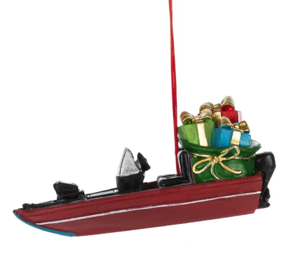 Christmas Motorboat Ornament