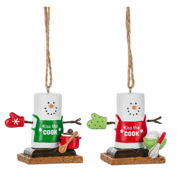 S’mores Chef Snowman Ornaments