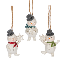 Load image into Gallery viewer, Vintage Antique Feel Snowman Ornament
