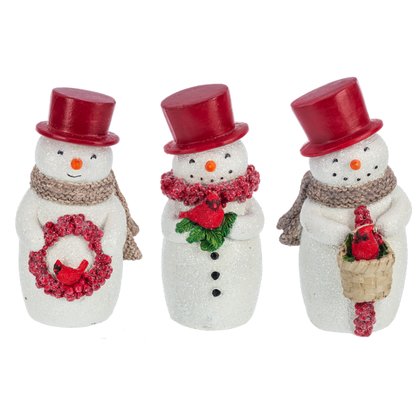 Vintage Red Hatted Snowman Figure