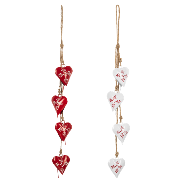 24" Hanging Heart Bells