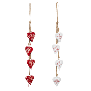 24" Hanging Heart Bells