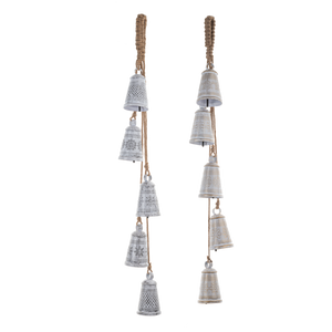 Hammered Metal White-Washed Bells