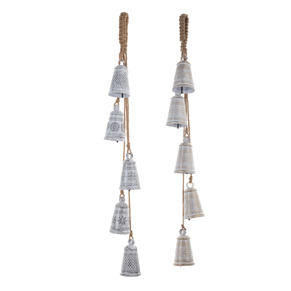 Hammered Metal White-Washed Bells