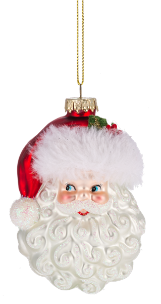 Vintage Glass Santa Head Ornament
