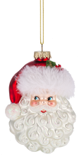 Vintage Glass Santa Head Ornament