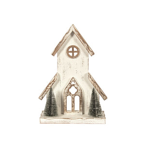 Petite Whitewashed Wooden Church